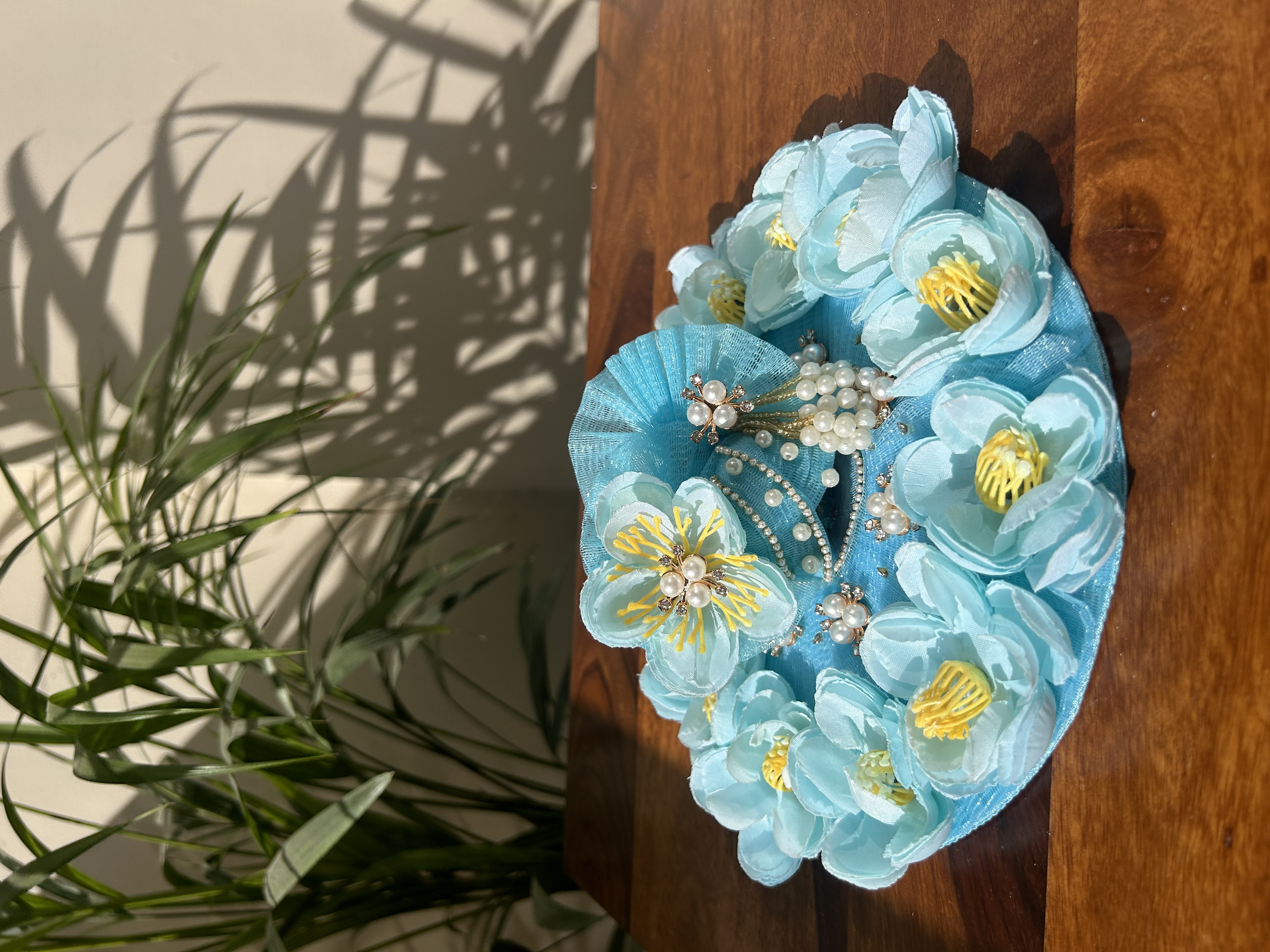 Blue Flowers Laddu Gopal Poshak with Pagri