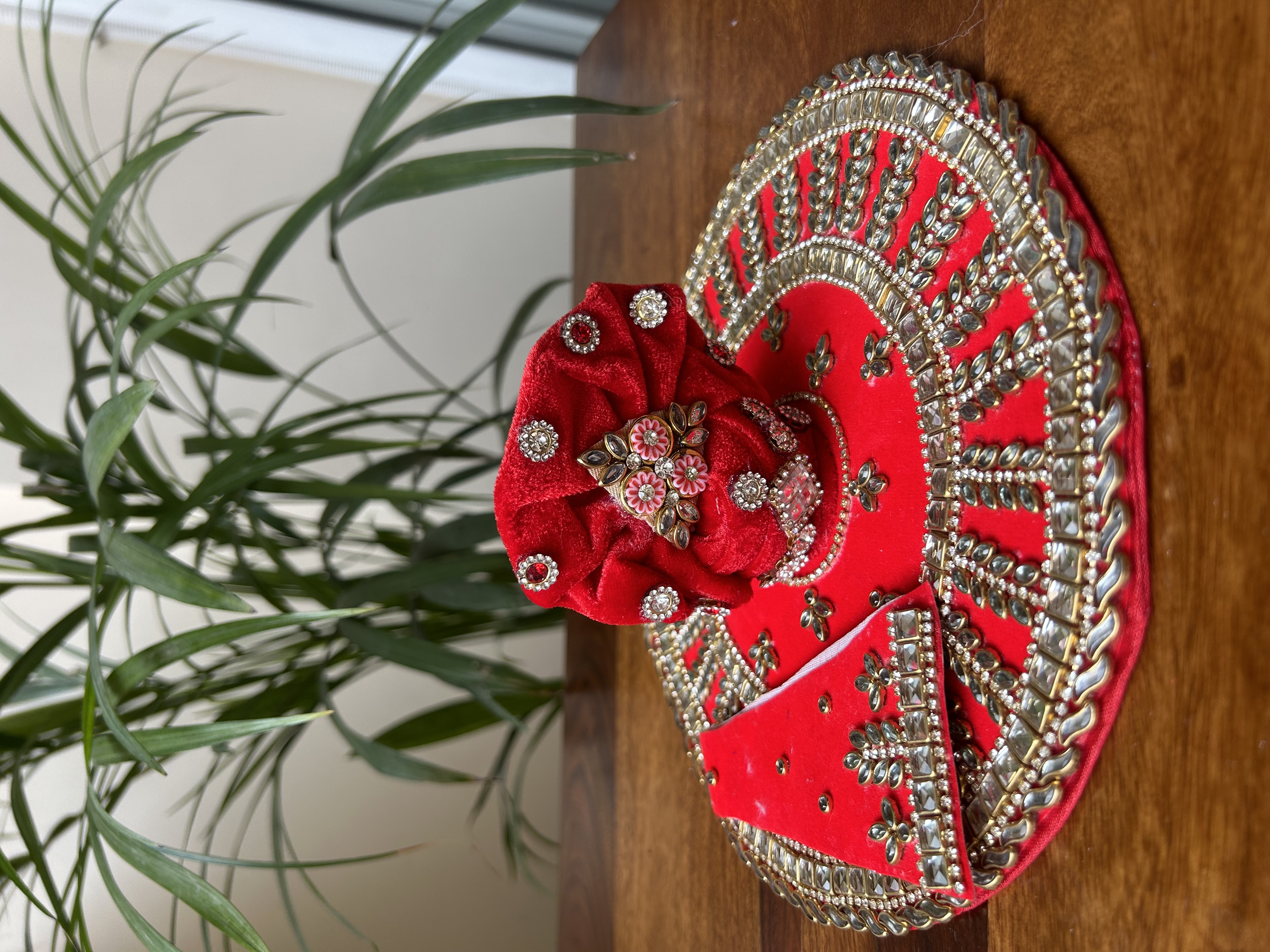 Heavy Kundan Laddu Gopal Poshak with Pagri