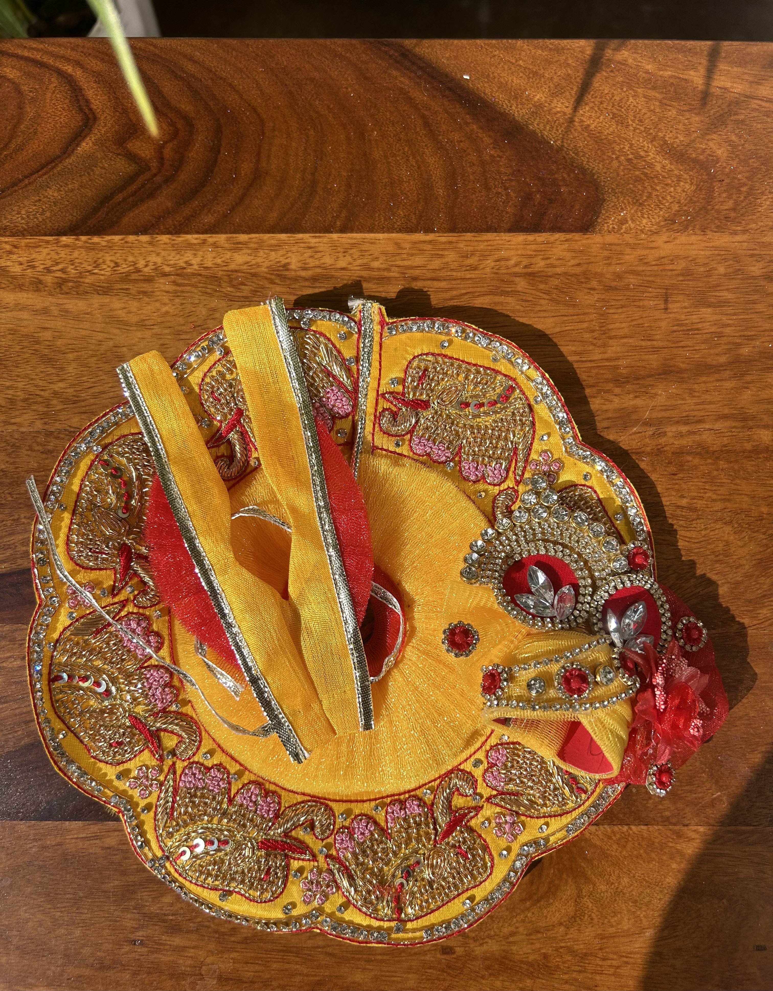 Elephant Embroidered Laddu Gopal Poshak with Pagri