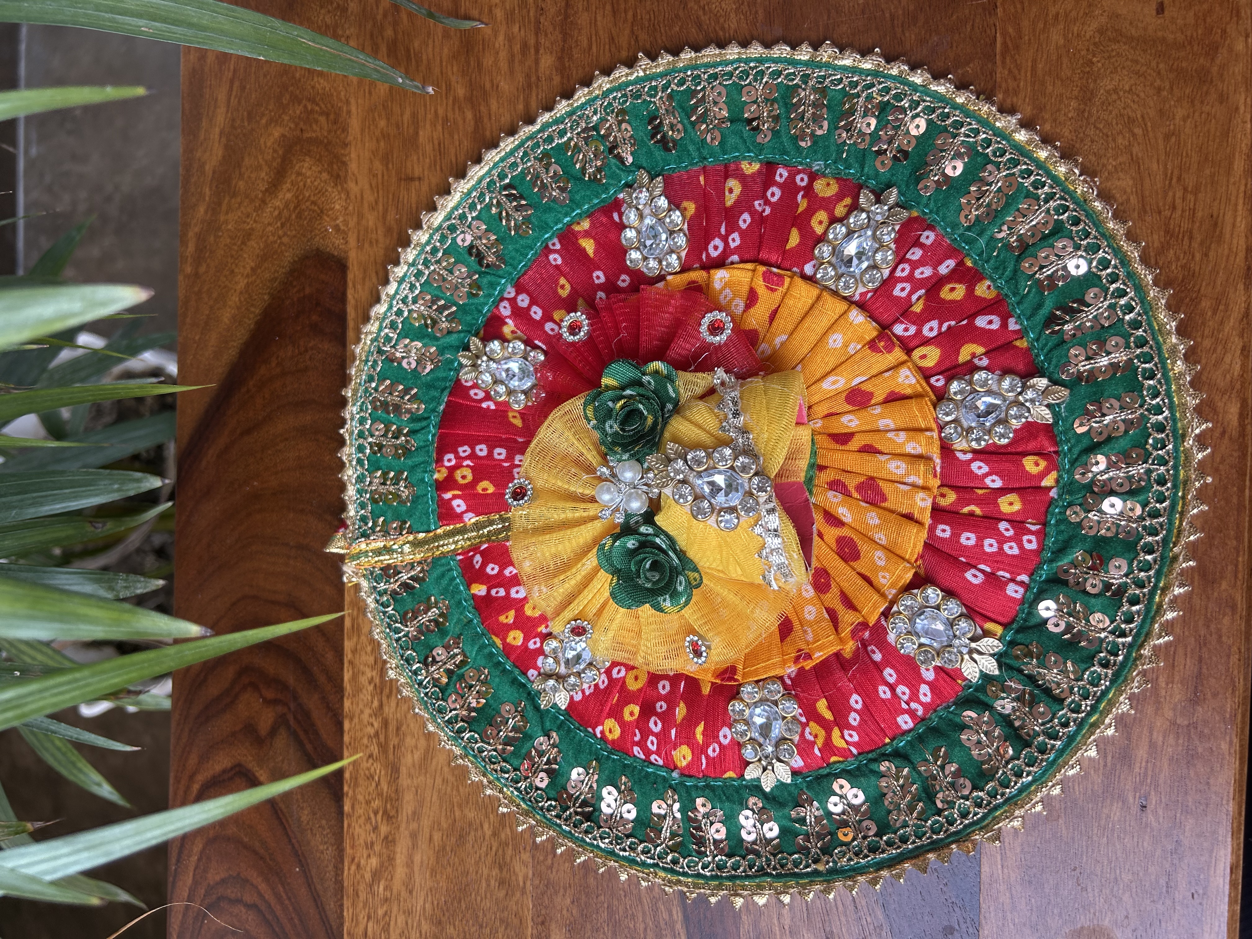 Stone Work Laddu Gopal Poshak with Pagri