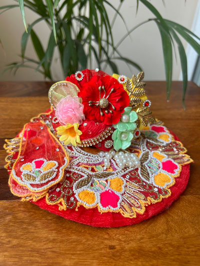 Orange Heavy Laddu Gopal Poshak with Pagri