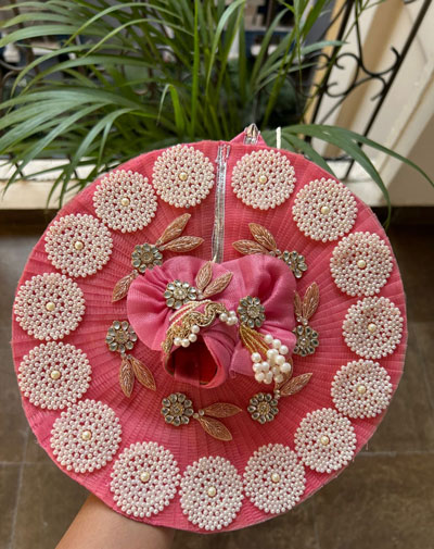 Mauve Laddu Gopal Poshak with Pagri