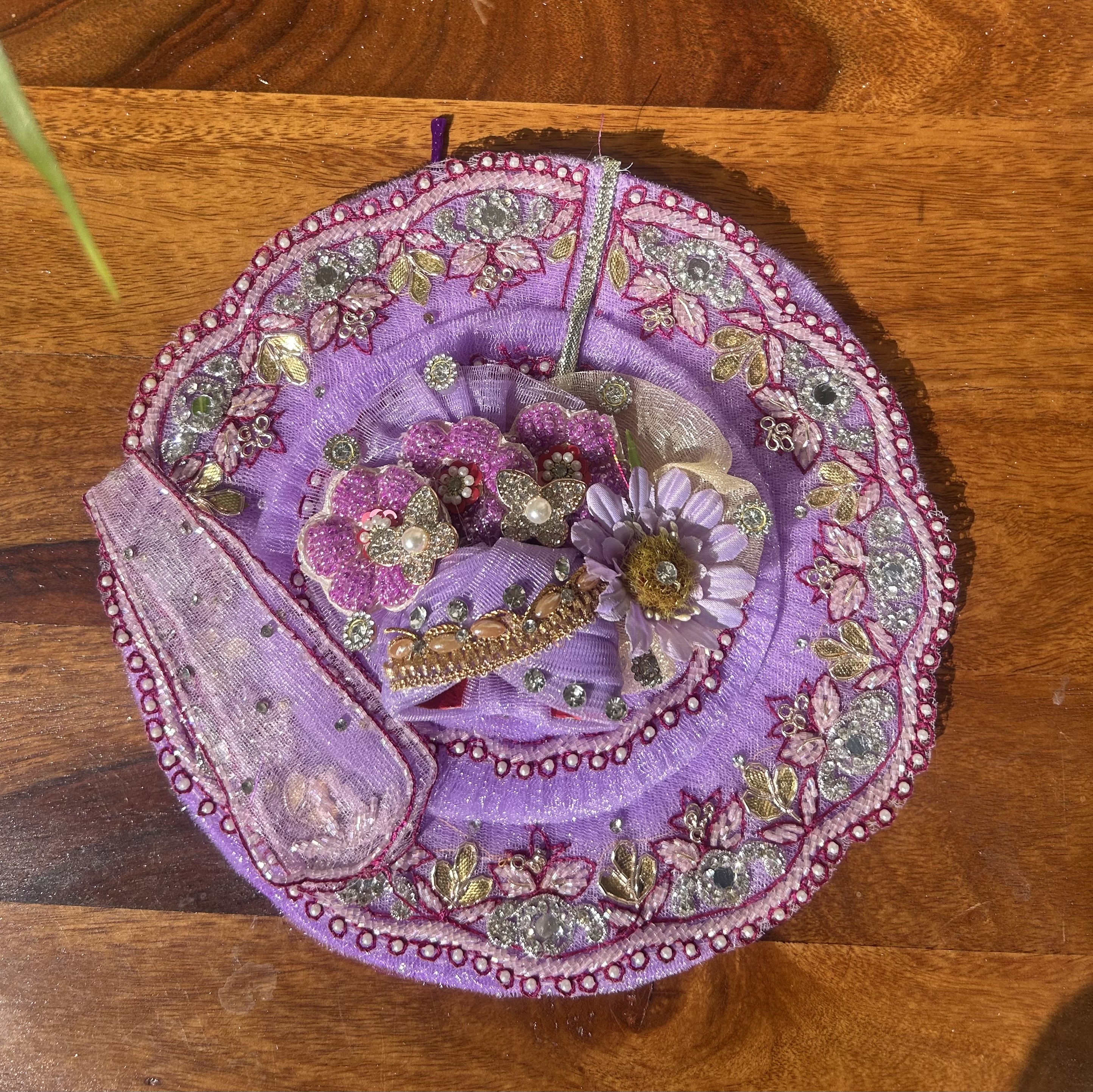 Purple Heavy Laddu Gopal Poshak with Pagri