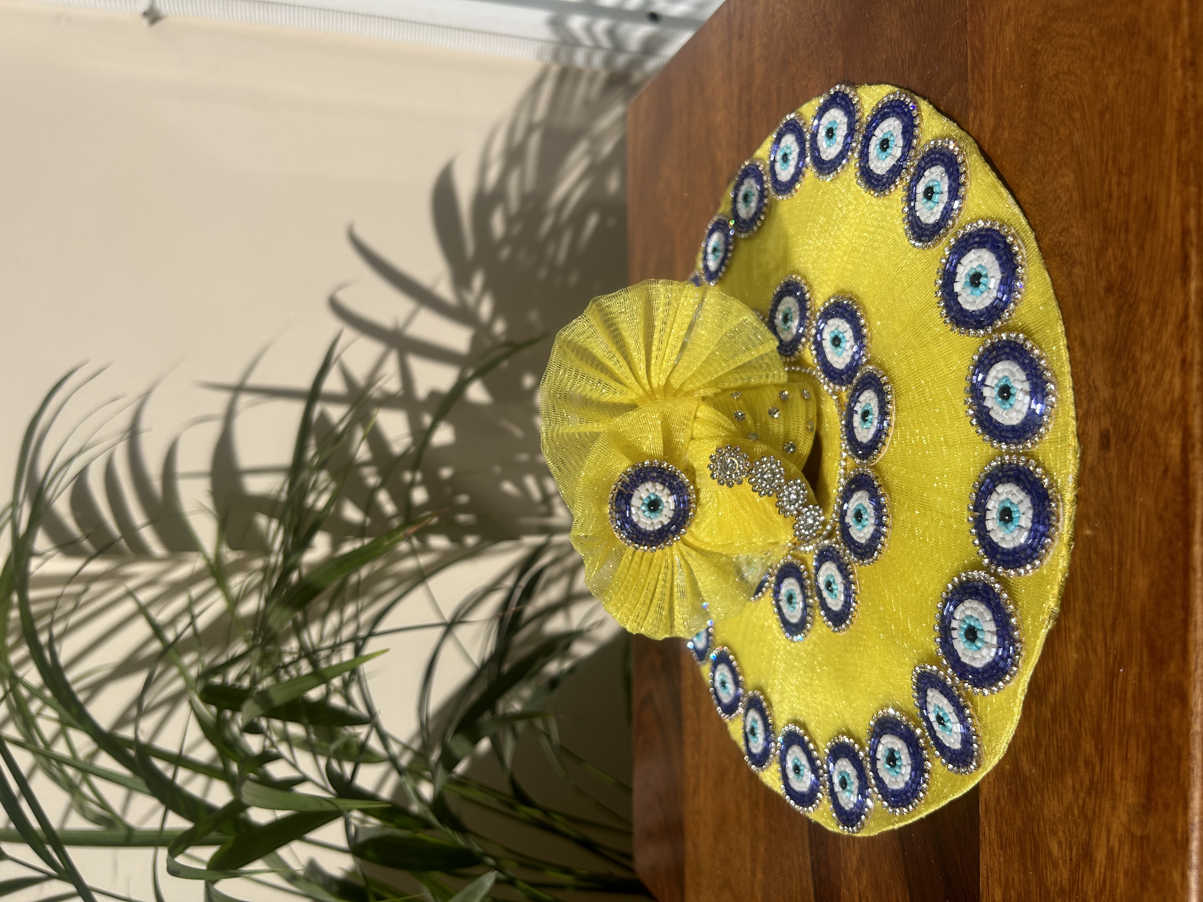 Yellow Evil Eye Laddu Gopal Poshak with Pagri